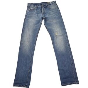 Armani Exchange Men J127 Low Rise Slim Slim Jeans Blue 33 (34x36) Distressed